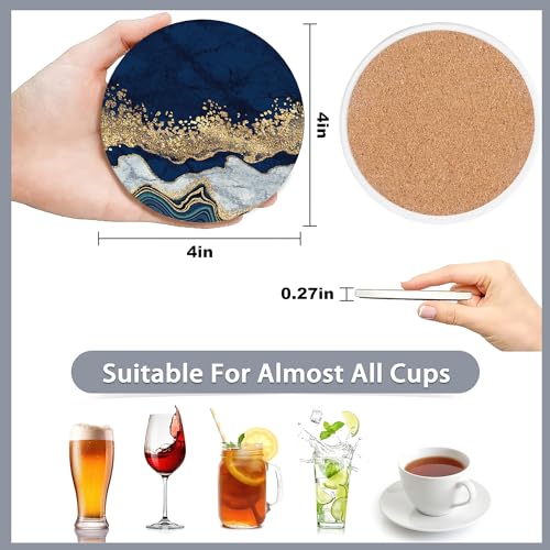 6 Pcs Coasters for Drinks with Holder