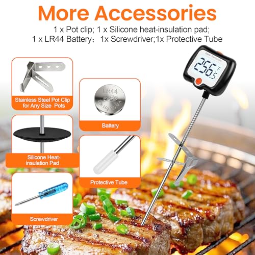10 Inch Long Digital Candy Thermometer with Pot Clip