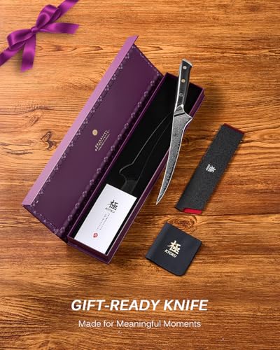 7" Japanese Damascus Fillet Knife for Fish