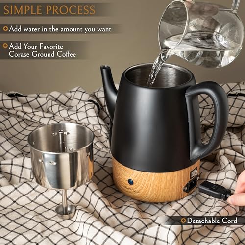 4 Cup Black Small Electric Percolator Coffee Pot (4 Count)