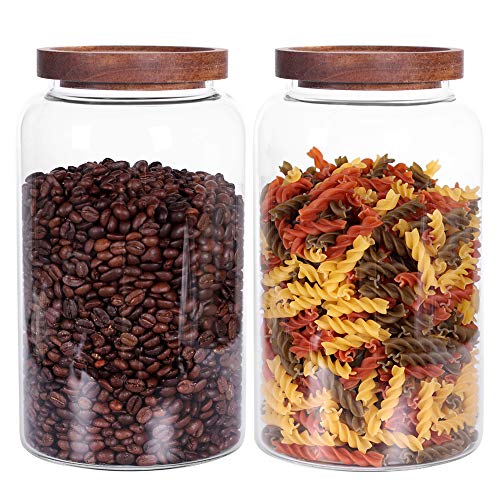 Large Glass Jar with Airtight Lid Set of 2 93 FL OZ