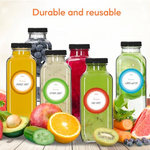 12oz 3 Pack Glass Juice Bottles with Leak (3 Count)