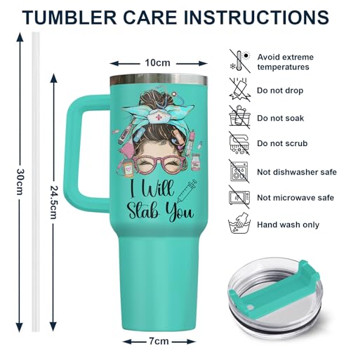 Nurse Life Funny Will Stab You 40 oz Tumbler with Handle