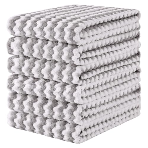 6 Pack Coral Velvet Kitchen Towels (6 Count)