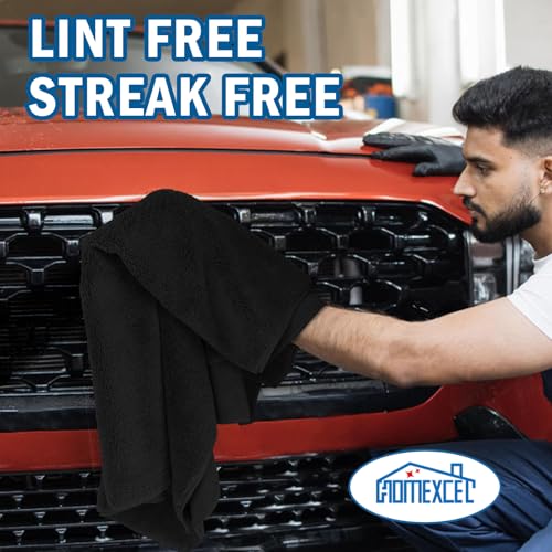 Professional Large Microfiber Car Drying Towels 4 Pack (4 Count)