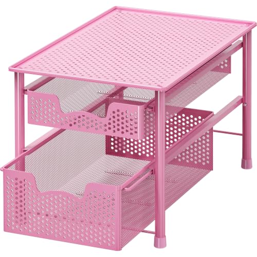 Stackable 2 Tier Sliding Basket Organizer Drawer