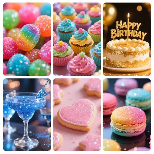 6 Colors Edible Glitter for Drinks