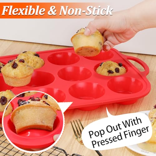 Silicone Muffin Pans for Baking (2 Count)
