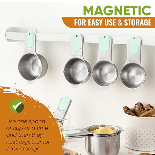 Magnetic Measuring Cups & Spoons Set of 15 with Levelers