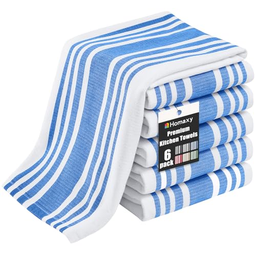 Premium Cotton Stripe Kitchen Towels 6 Pack (6 Count)