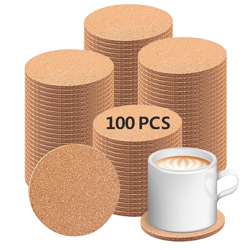 100 pcs Cork Coasters for Drinks (100 Count)