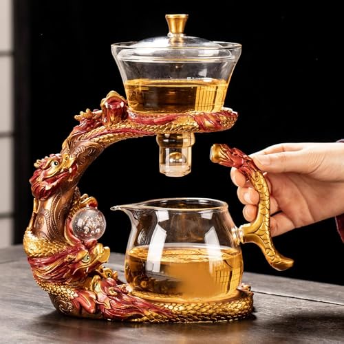 Glass Teapot Set with Infuser Semi Automatic Dragon Tea Set