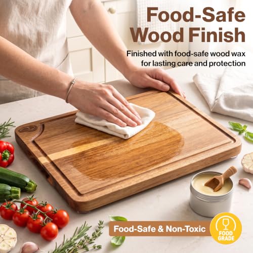 Acacia Wood Cutting Boards for Kitchen Set of 3 (3 Count)