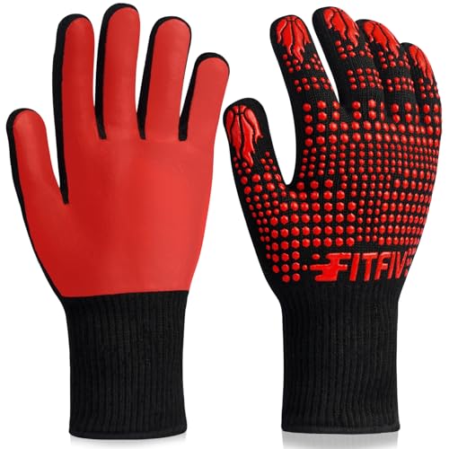 BBQ Gloves 1472°F Heat Resistant with Silicone Grip Oven Mitts (2 Count)