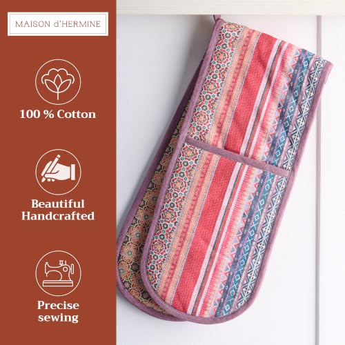 Double Oven Mitts 100% Cotton Double Oven Glove