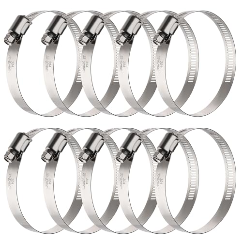 10PCS Hose Clamps Stainless Steel Adjustable 1