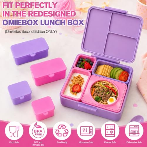 4 Pack Silicone Lunch Containers Compatible with OmieBox