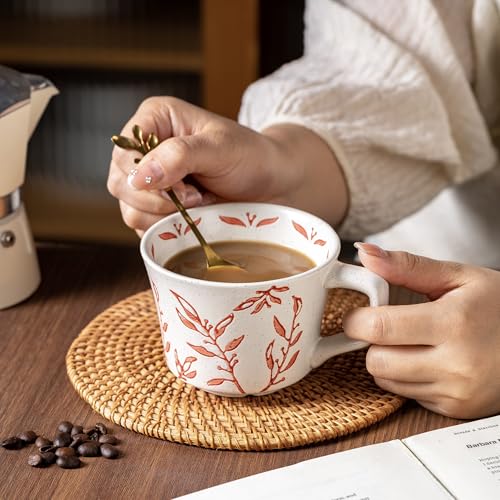 Ceramic Mugs 11 oz Unique Luxurious Cups Set of 4