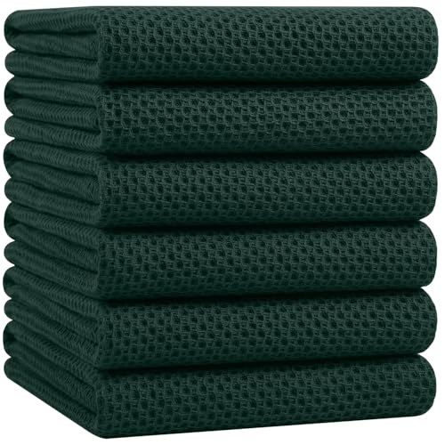 100% Cotton Oversized Waffle Weave Kitchen Towels 6 (6 Count)