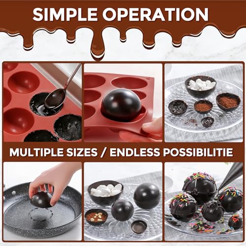 Medium 15 Cavity Semi Sphere Silicone Molds Non (2 Count)