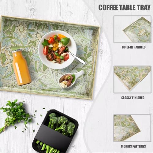Plastic Serving Tray with Handles for Coffee Table