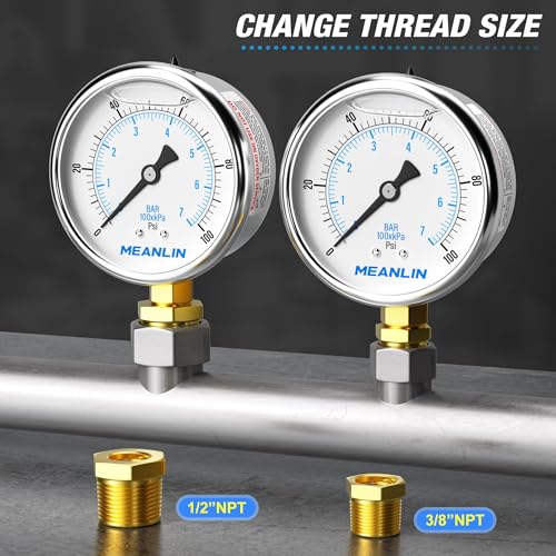 0~100Psi Stainless Steel 1 (2 Count)