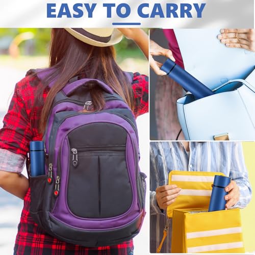 2 Pack Dark Blue Slim Stainless Steel Water Bottle 8.8 oz (2 Count)