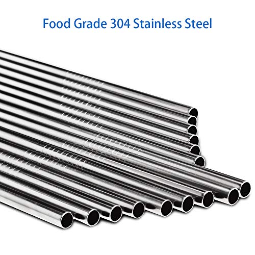 24 PCS Straight & Bent Stainless Steel Straws for Tumblers (24 Count)