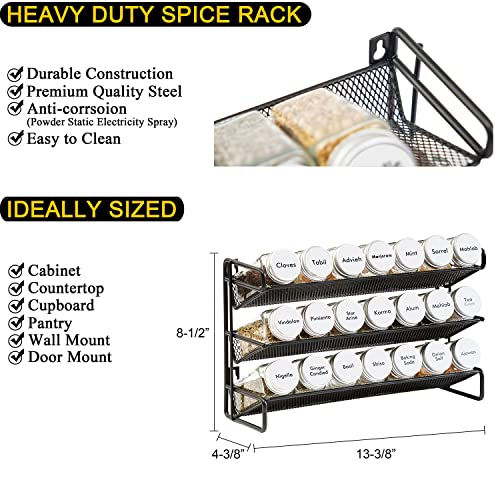 Spice Rack Organizer with 21 Spice Jars (21 Count)