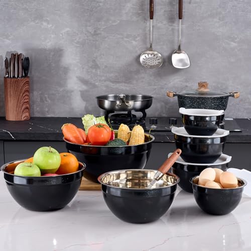 Black Mixing Bowls With Airtight Lids