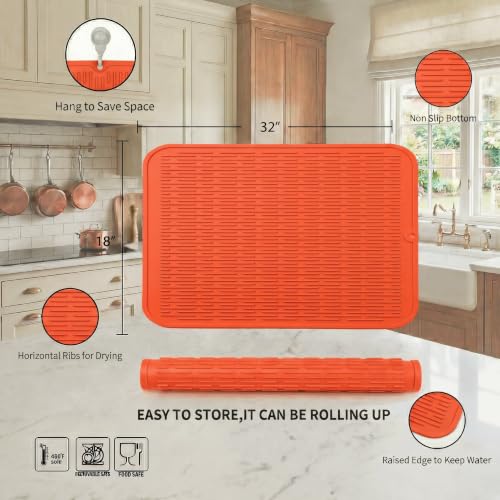Silicone Dish Drying Mat for Multiple Usage