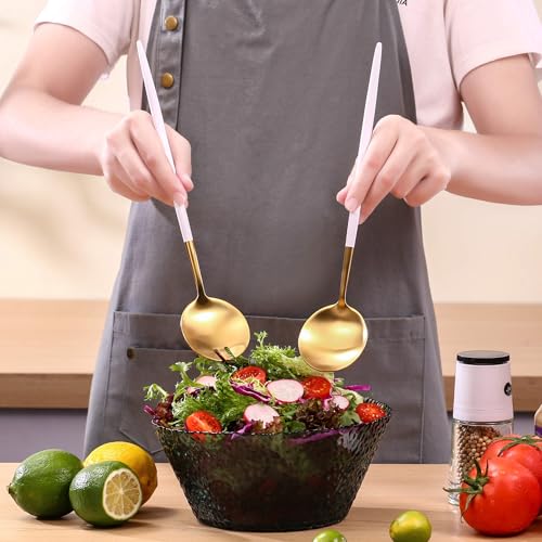 White Gold Salad Serving Utensils (2 Count)