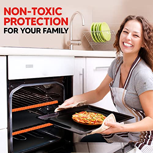 Oven Liners for Bottom of Oven Bundled with Range Rack Shield
