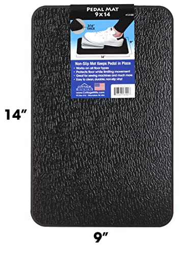Stay-in-Place Pedal Mat - 9" x 14" - Keeps Sewing Machine Pedal in Place