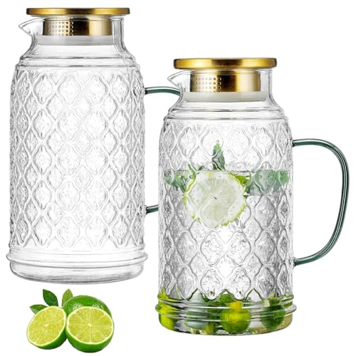 Glass Pitcher with Lid (2 Count)