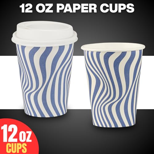 Disposable Coffee Cups with Lids (50 Count)