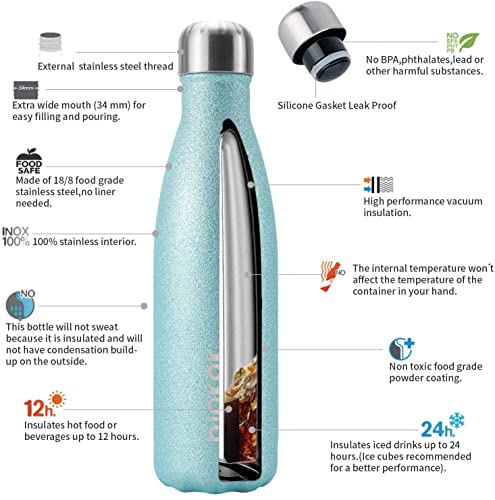 17 oz Small Insulated Water Bottle