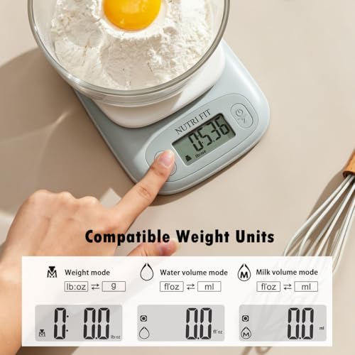 Small Food Scale Digital Kitchen Scales Weight Grams Ounces White