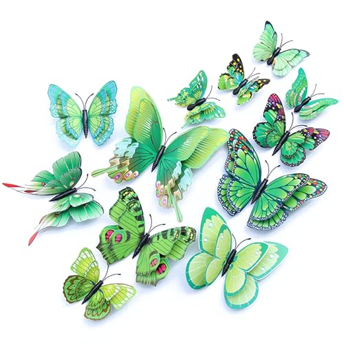 3D Butterfly Wall Decor Butterfly Decorations Stickers with Magnets (24 Count)