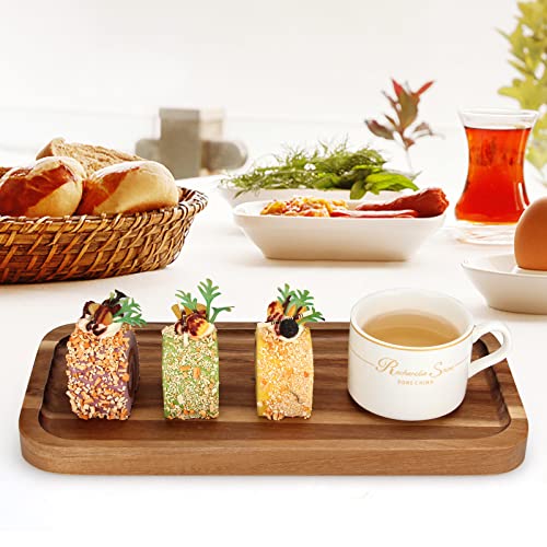 Small Acacia Wood Tray Serving Platters Wooden Plate Mini Charcuterie Board