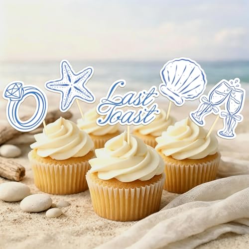 Last Toast on the Coast Cupcake Toppers (25 Count)