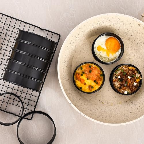 12Pieces Crumpet Rings Nonstick English Muffin Rings