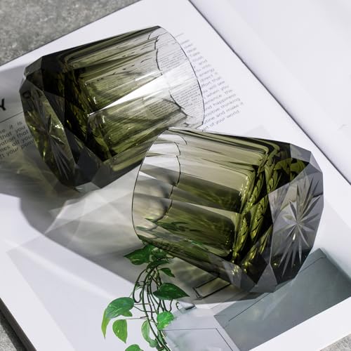 Crystal Whiskey Glasses Set of 2 Handcrafted Old Fashioned Glasses (2 Count)