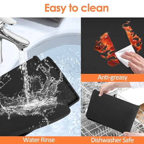 Silicone Coffee Maker Mat with Lip for Countertops