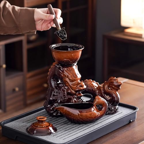 Ceramic Teapot with Infuser Semi Automatic Tea Set Magic Teapot with 8 cups Gradient Color