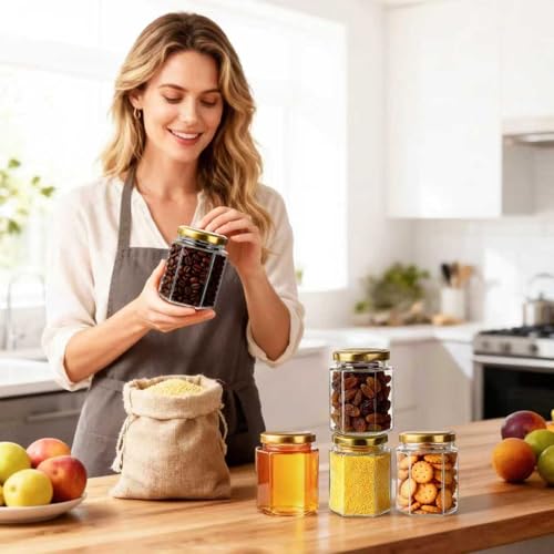 30 Pack 6 oz Glass Jars with Gold Lids (30 Count)