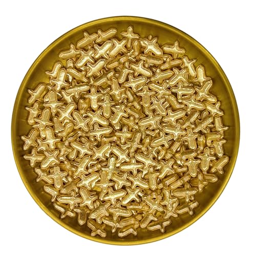 Super Gold Cross Sprinkles Edible Toppers Cake Decorating Mixed Size Cake Decorations Cupcake Toppers Cookie Decorating Perfect for Cakes (3 Ounce)