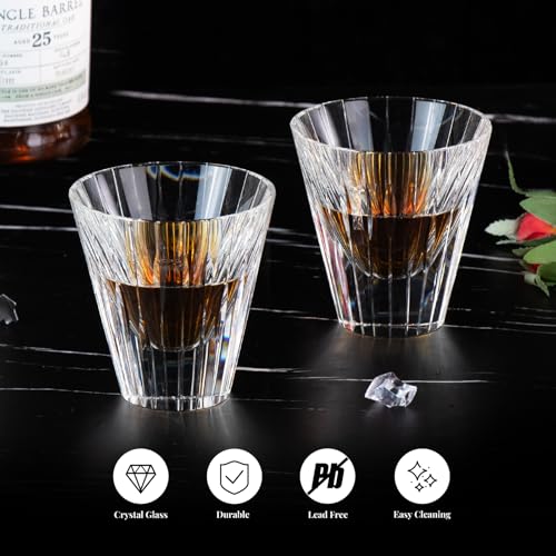 Crystal Whiskey Glasses Set of 2 Hand Blown Old Fashioned Glasses (2 Count)