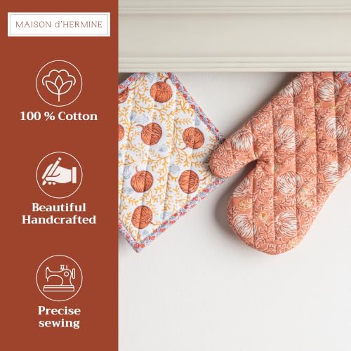 100% Cotton Oven Mitt & Pot Holder Set (2 Count)