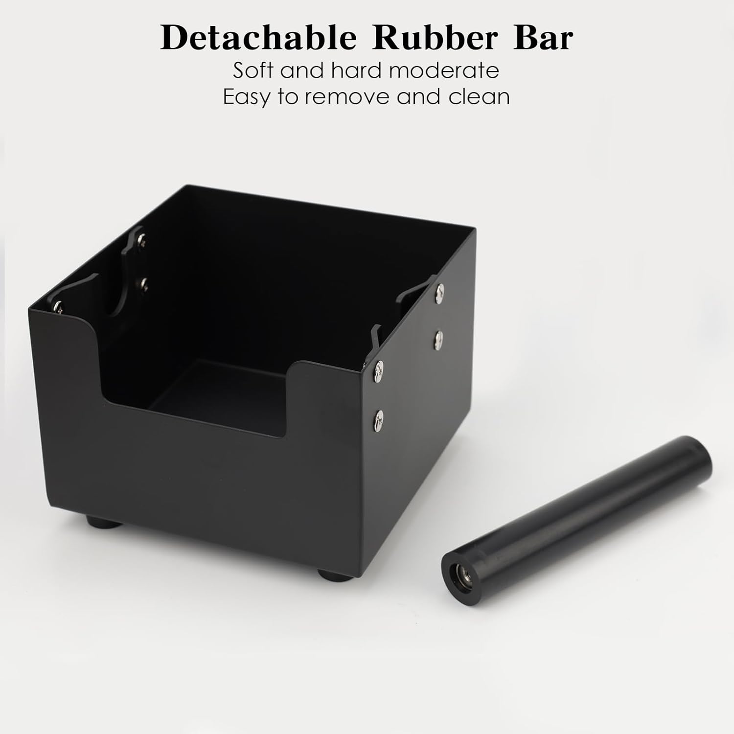 Espresso Knock Box, Stainless Steel Coffee Bag Container, With Steel Bracket And Noise Reducing Rubber Ring (M)